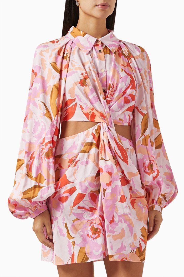 

Woodward Cut-out Mini Dress in Ecovero-blend, Pink