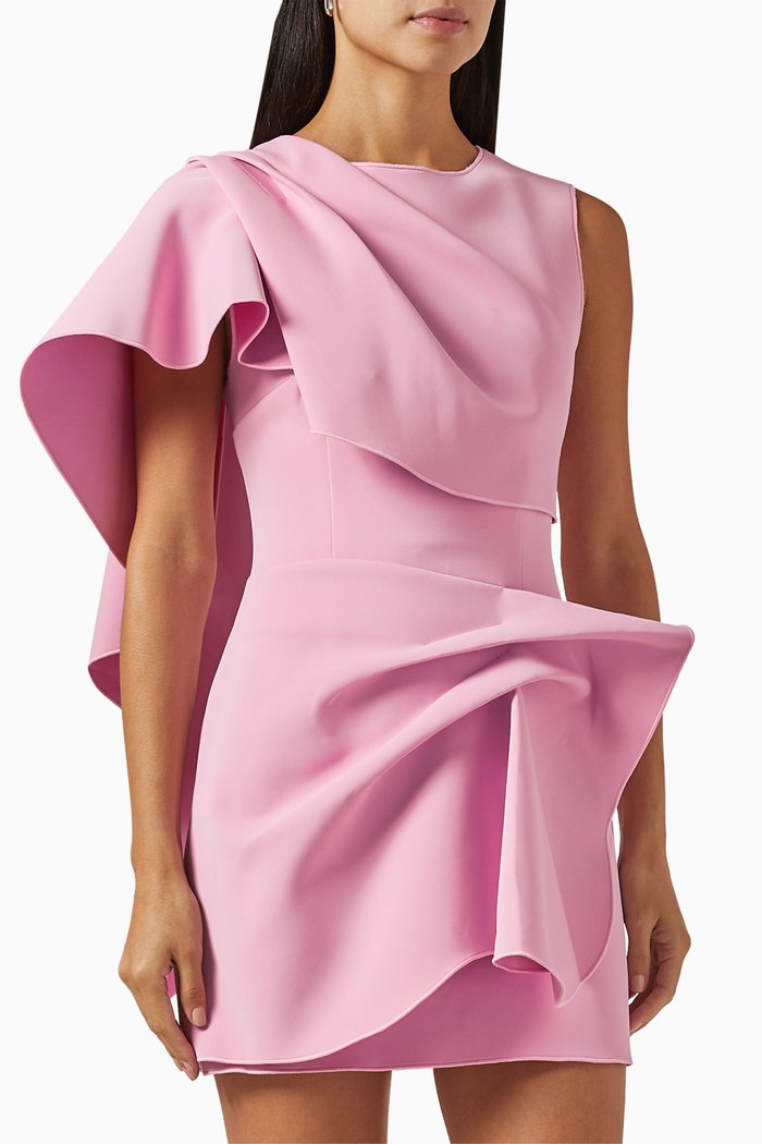 

Catesby Draped Mini Dress in Scuba, Purple
