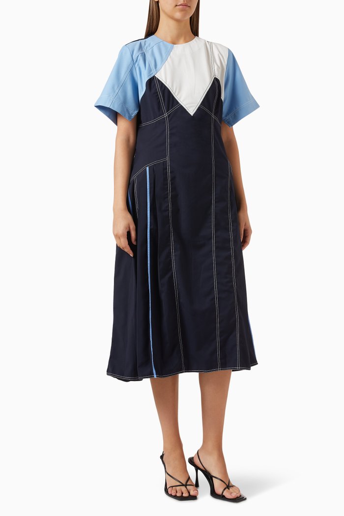 

Colour-Block Midi Dress, Blue