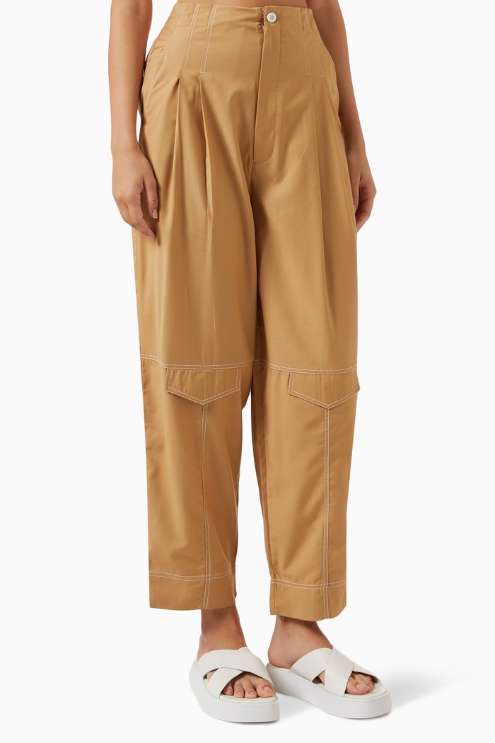 

Pleated Flap Pocket Pants, Neutral