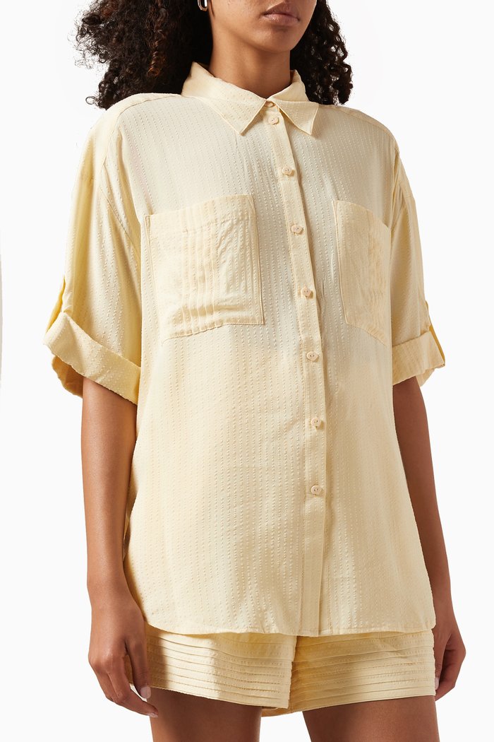 

Tilly Shirt in Viscose Rayon, Yellow