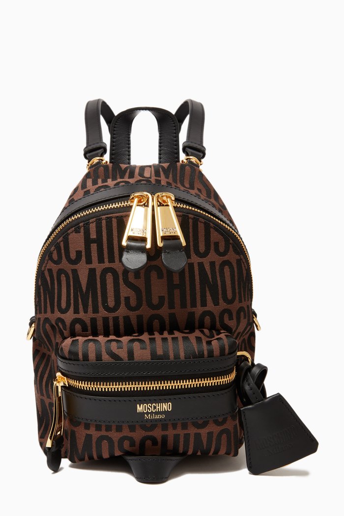 

Logo Backpack in Jacquard, Brown