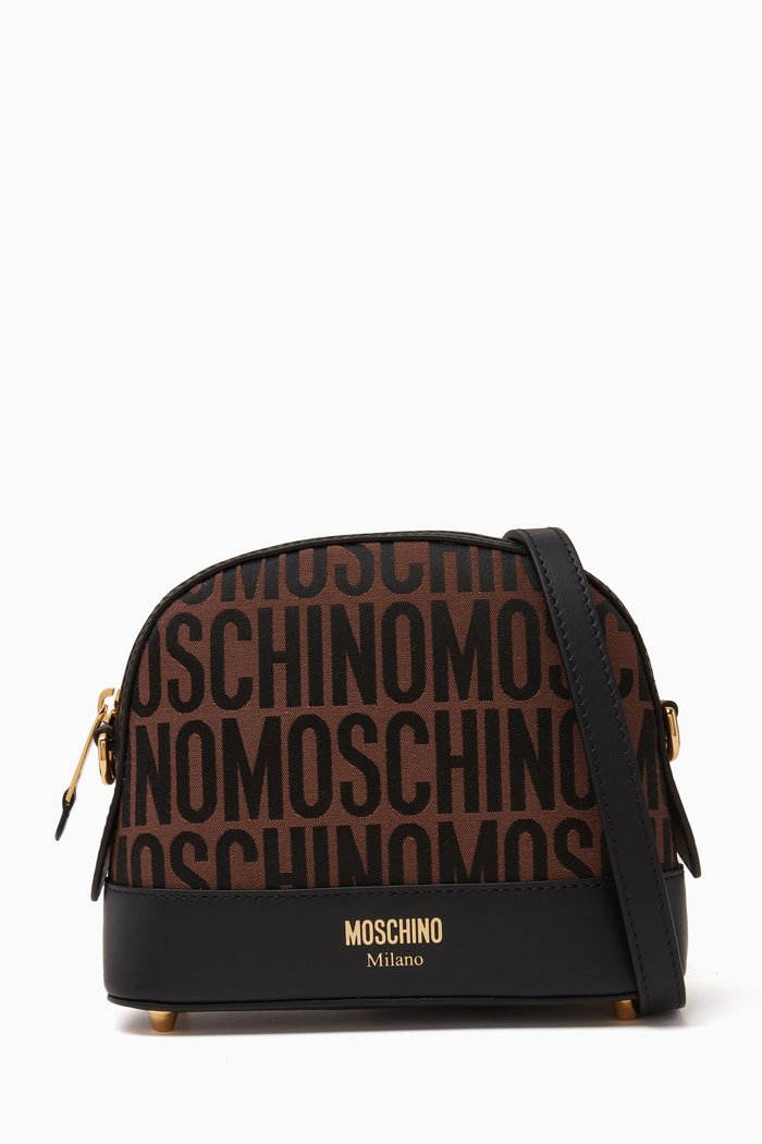 

Logo Small Crossbody Bag in Jacquard, Brown