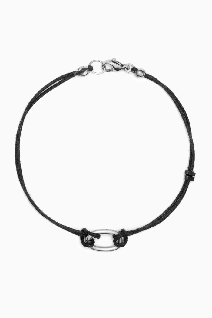 

The Wyatt Amulet Bracelet in Cord & Silver-plated Brass