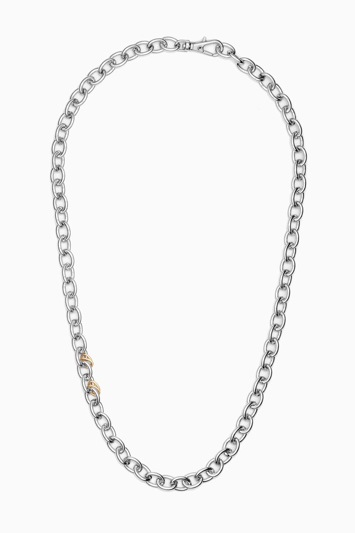 

The Reece Chain Necklace in Silver-plated Brass