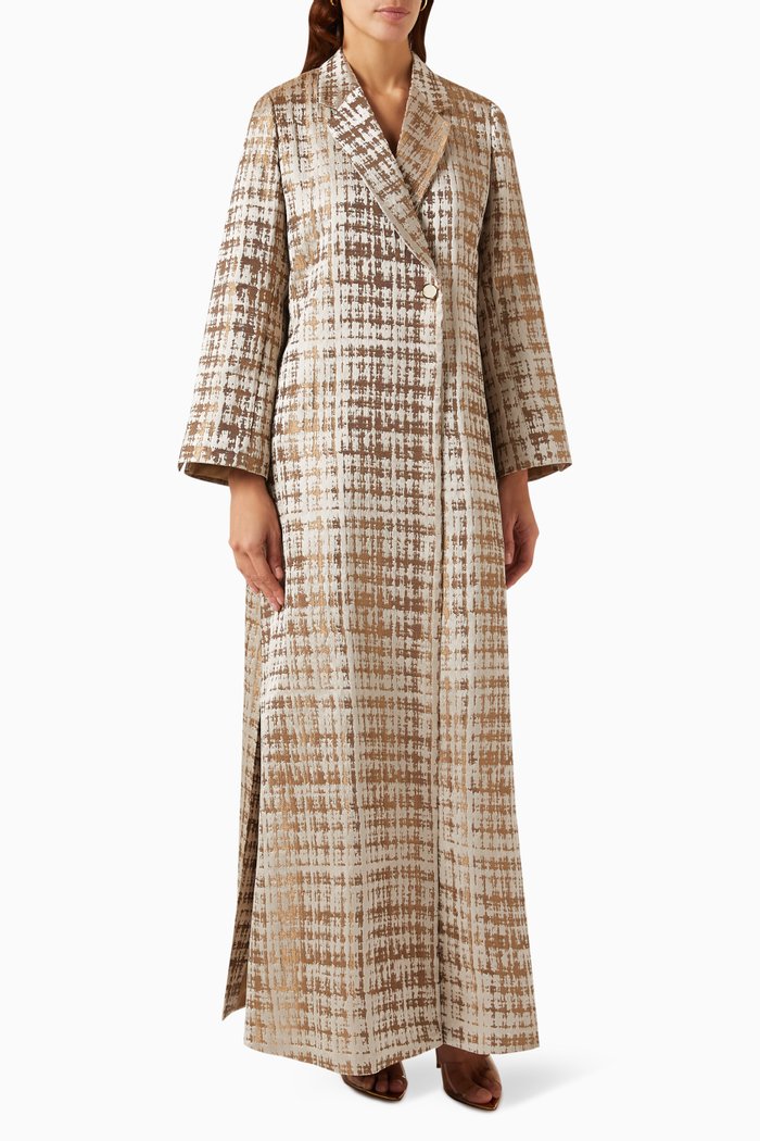 

Textured Marble Abaya, Silver