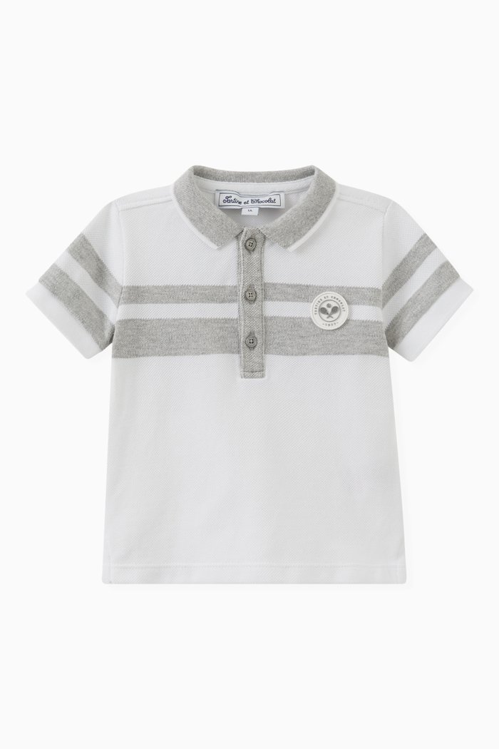 

Polo Shirt in Cotton Knit, Grey