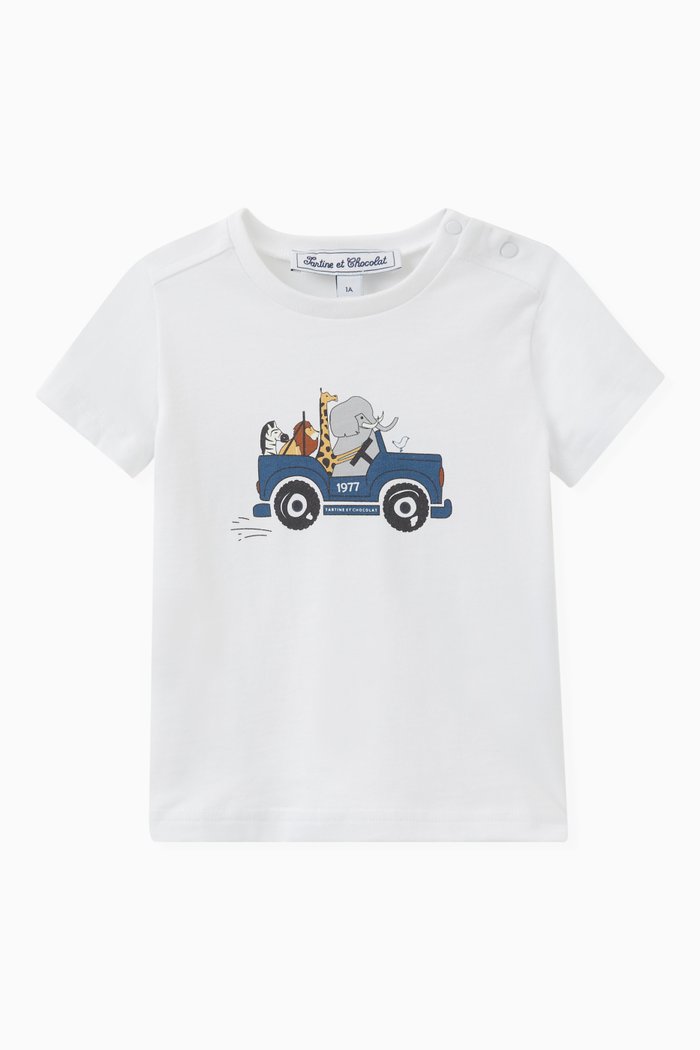 

Car Print T-shirt in Cotton, Blue