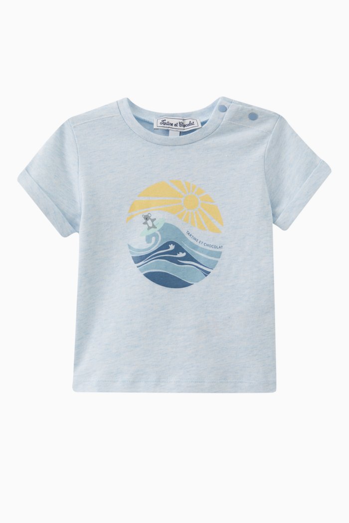 

Illustrated T-shirt in Cotton, Blue