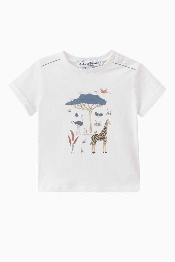 

Illustrated T-shirt in Cotton, Blue