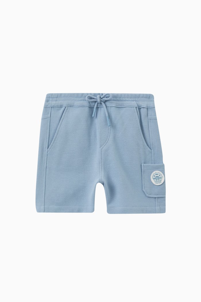 

Cargo Shorts in Cotton Knit, Blue