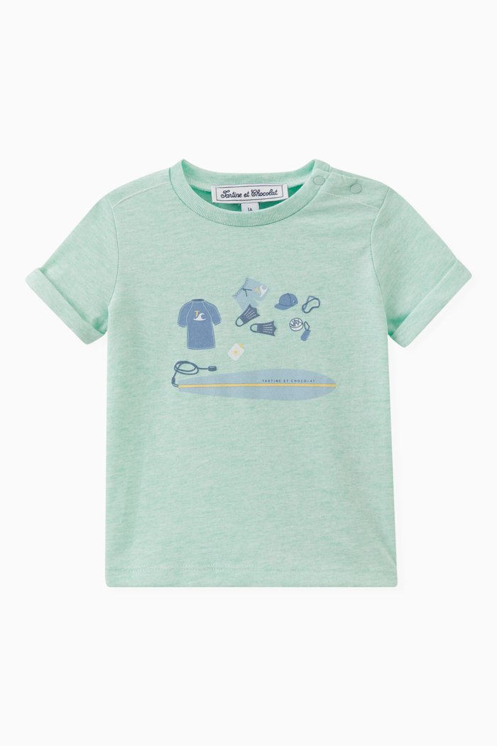 

Graphic T-shirt in Cotton Blend, Green