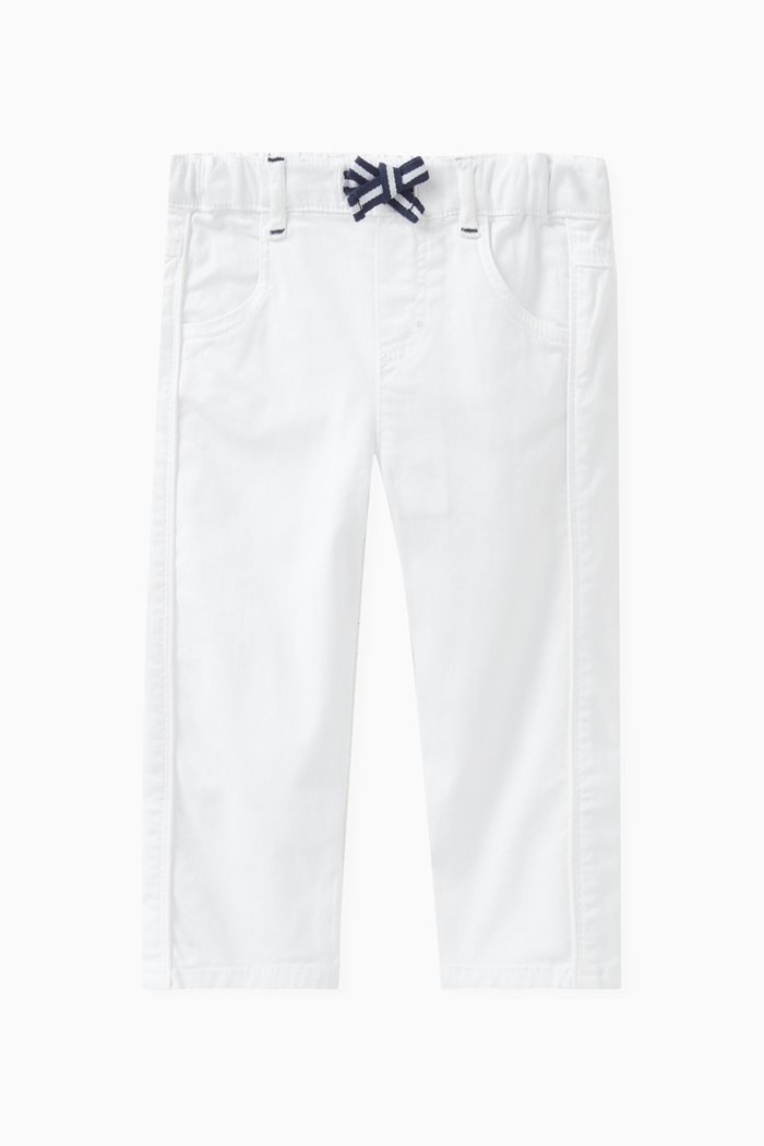 

Drawstring Trousers in Cotton Twill, White