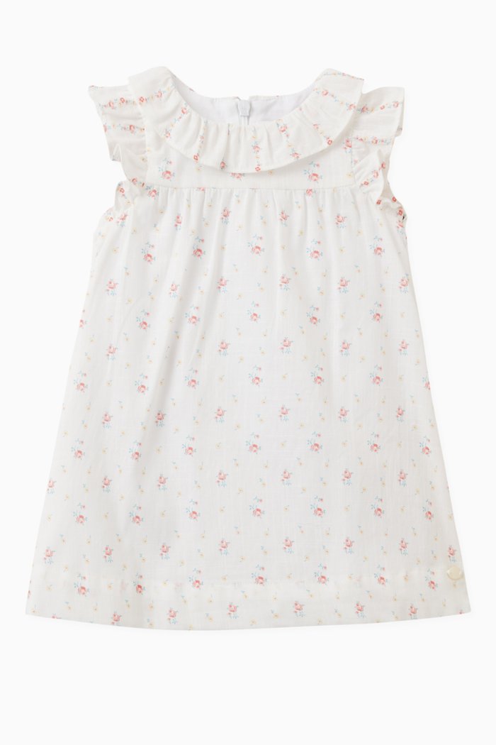 

Floral Print Dress in Cotton, Blue