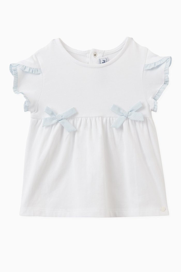 

Bow Detail Top in Cotton, Blue