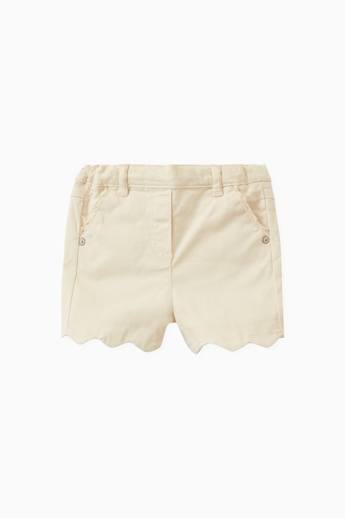 

Scalloped Shorts in Denim, Yellow