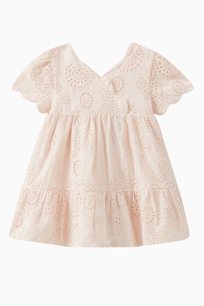 

Broderie Anglaise Dress in Cotton, Pink