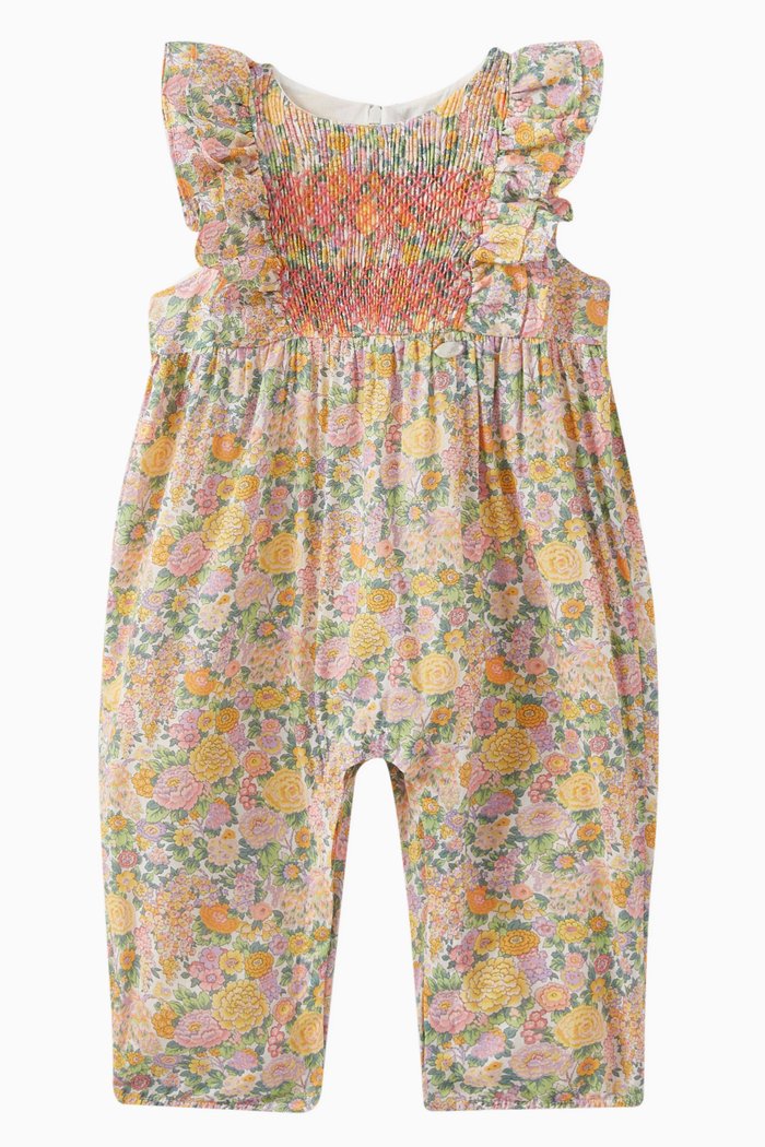 

Floral Print Romper in Cotton, Pink