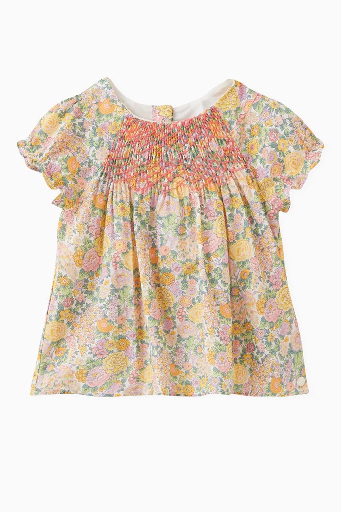 

Floral Print Top in Cotton, Pink