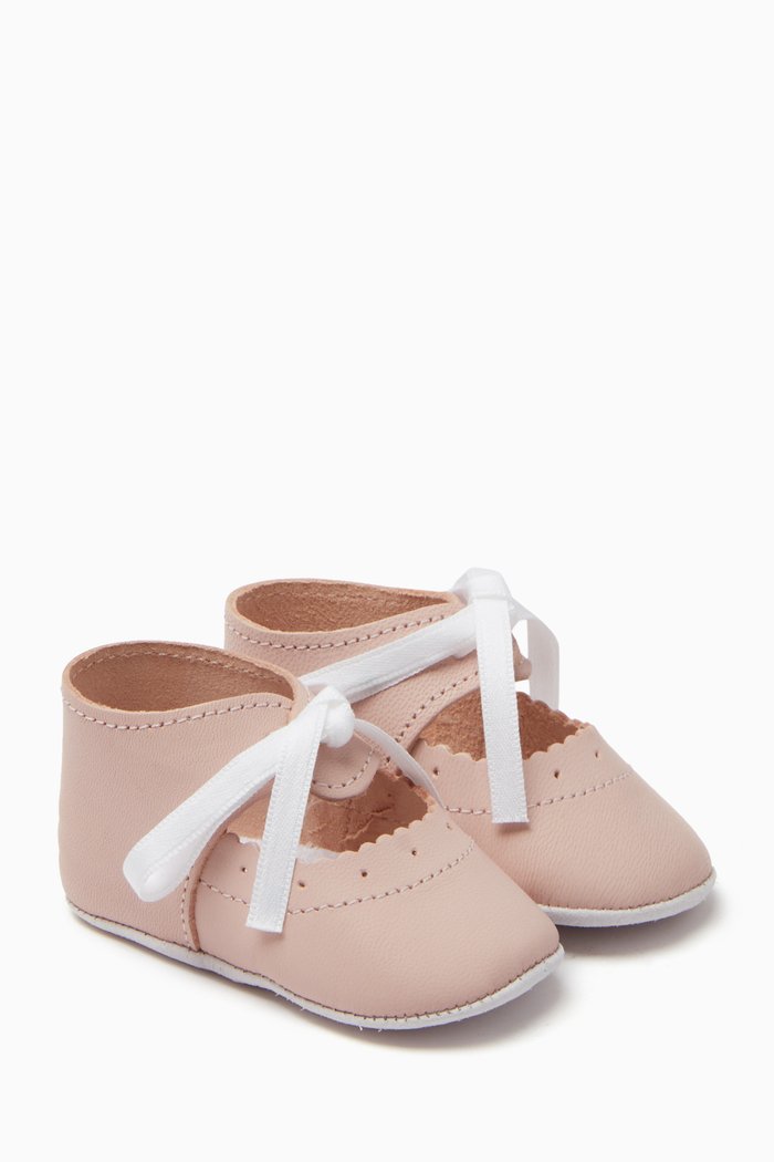 

Lace-up Booties in Leather, Pink