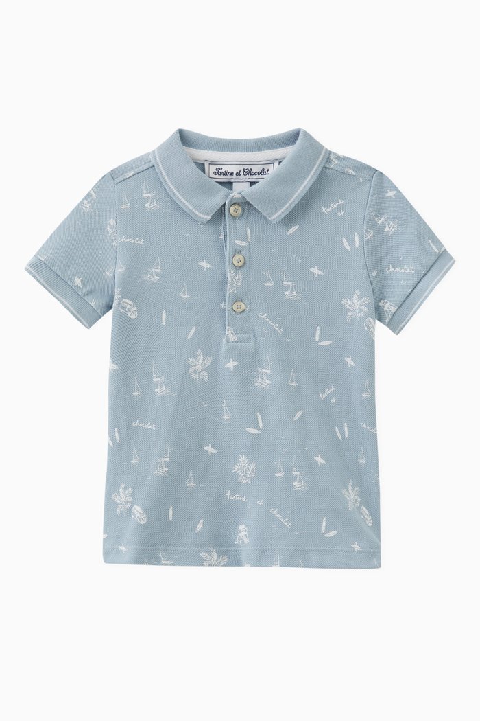 

Polo Shirt in Cotton, Blue