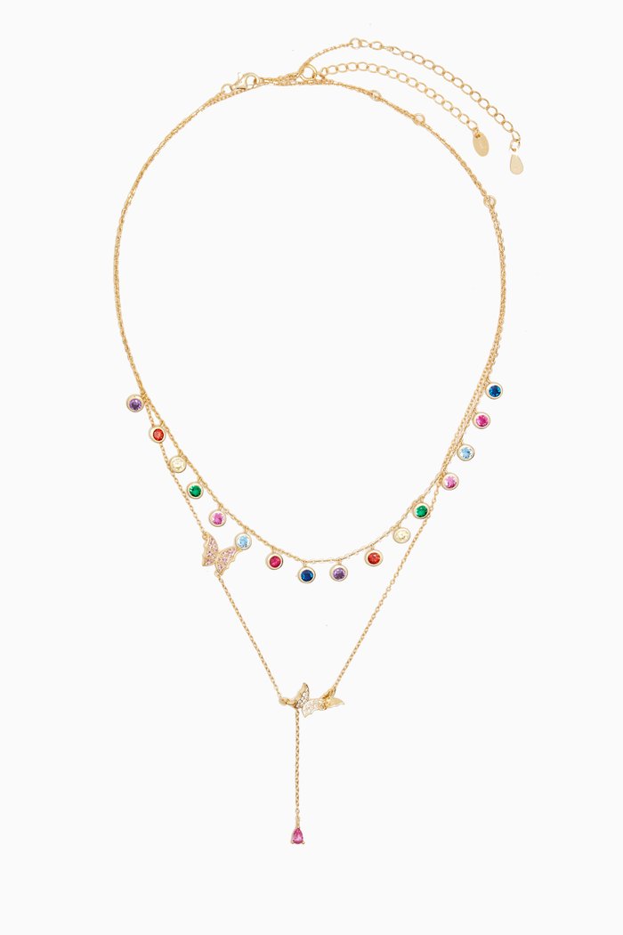 

Astrid Lariat Layered Necklace Set in 18kt Gold-plated Sterling Silver