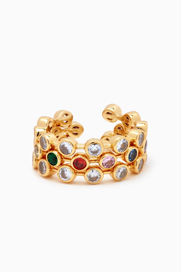 

Kaleidoscope Stacked Ring Set in 18kt Gold-plated Sterling Silver
