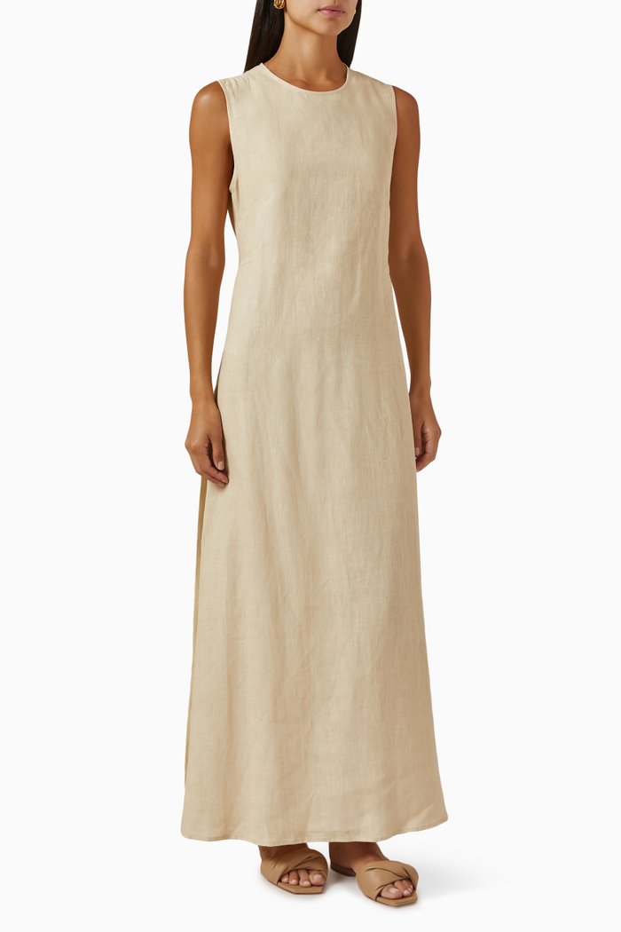 

Marassi Dress in Linen, Neutral