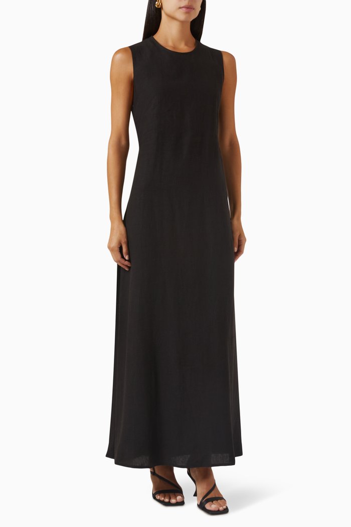 

Marassi Dress in Linen, Black