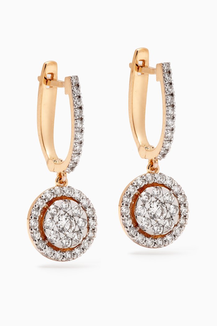 

Round Pavé Diamond Huggies in 14kt Gold, Yellow