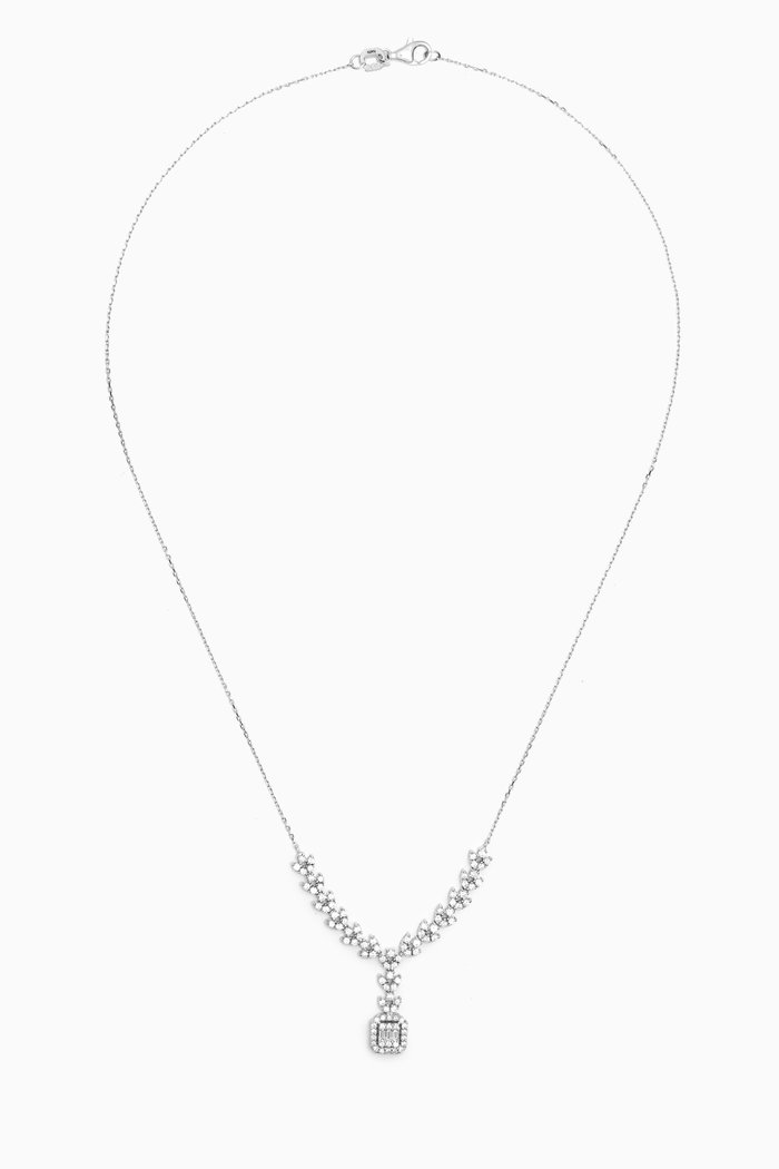 

Sheaf Diamond Necklace in 14kt White Gold, Silver