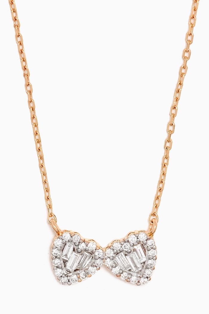 

Double Heart Diamond Pendant Necklace in 14kt Gold, Yellow