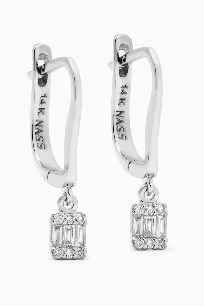 

Mini Mystery Set Diamond Huggies in 14kt White Gold, Silver