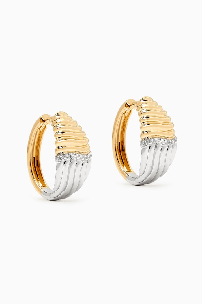 

Berlingot Creoles Hoops in 18kt White & Yellow Gold