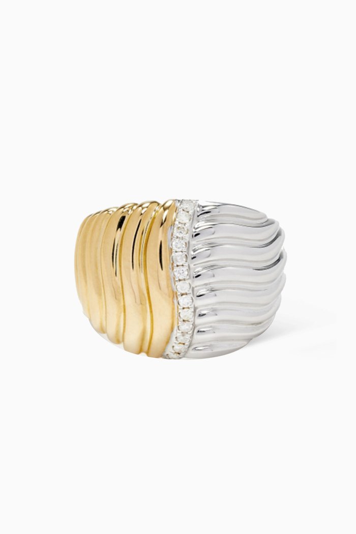 

Berlington Diamond Signet Ring in 18kt White & Yellow Gold