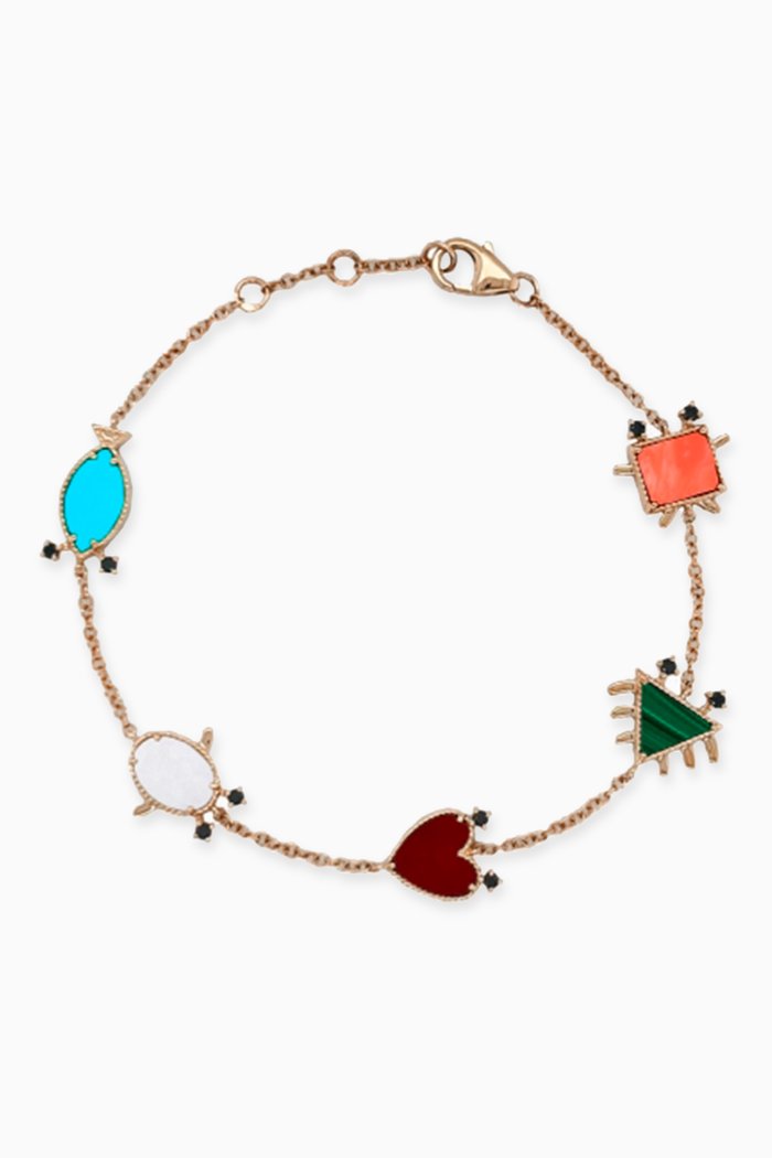

Petits Personnages Black Diamond Bracelet in 9kt Gold, Yellow