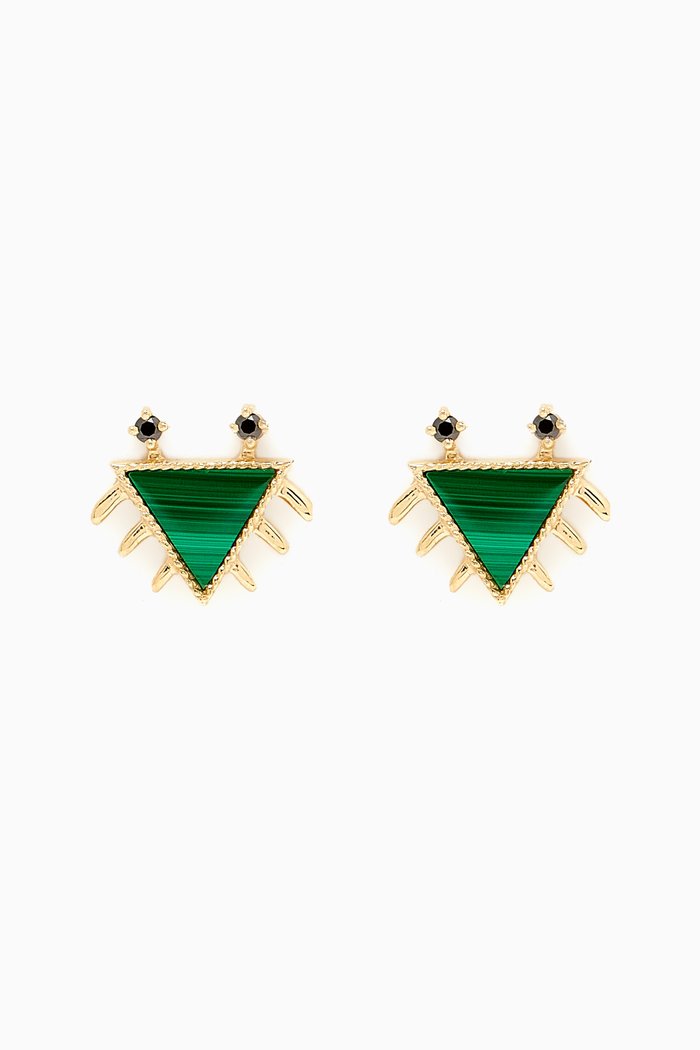 

Petits Personnages Black Diamond Earrings in 9kt Gold, Green