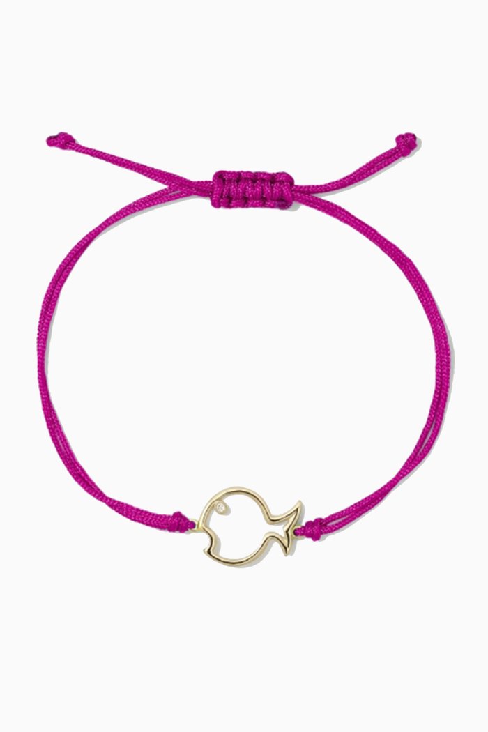 

Fil Poisson Diamond Cord Bracelet in 9kt Gold, Pink