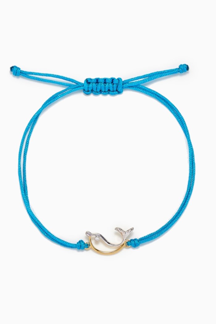 

Fil Poisson Diamond Cord Bracelet in 9kt Gold, Blue