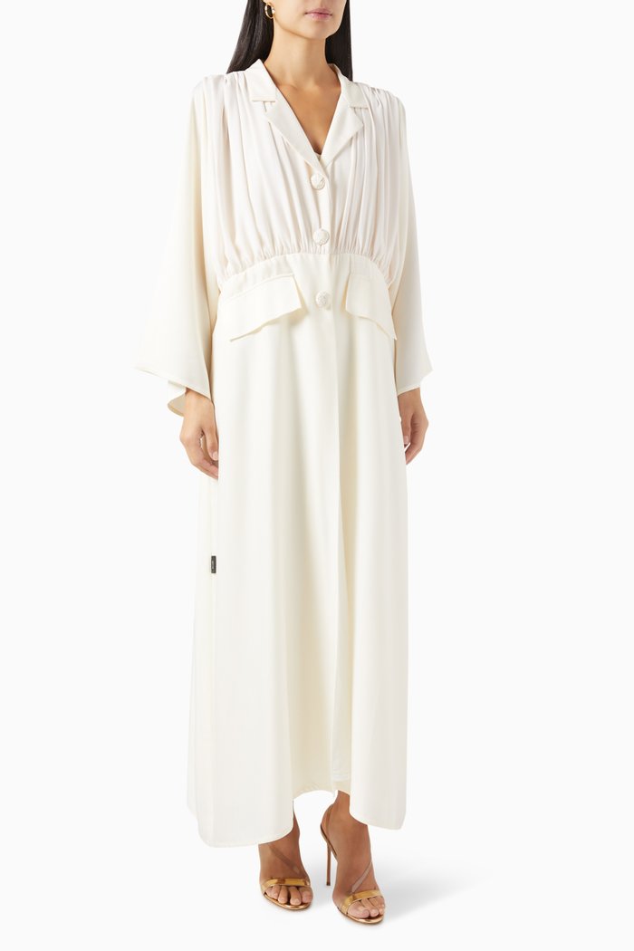 

Collared Abaya in Crepe, Neutral