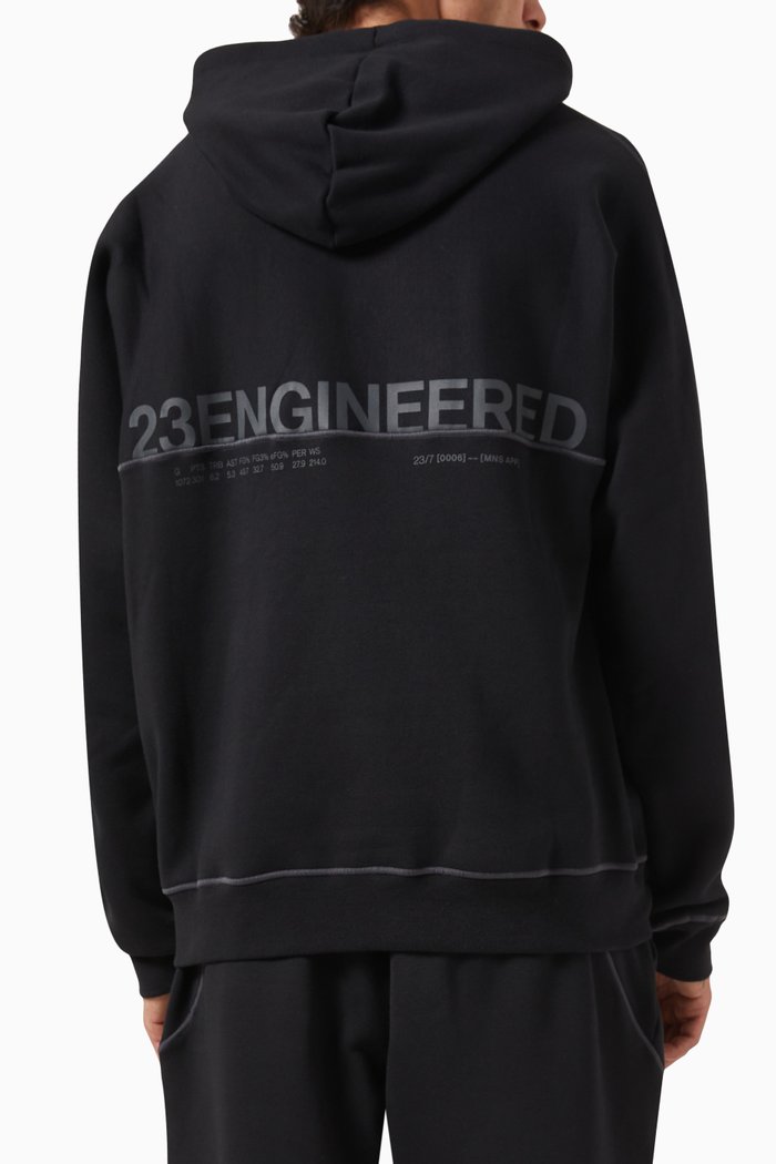 

Engineered Hoodie in Fleece, Black
