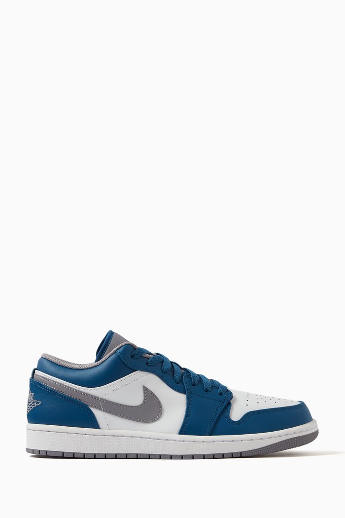 

Air Jordan 1 Low-top Sneakers in Leather, Multicolour