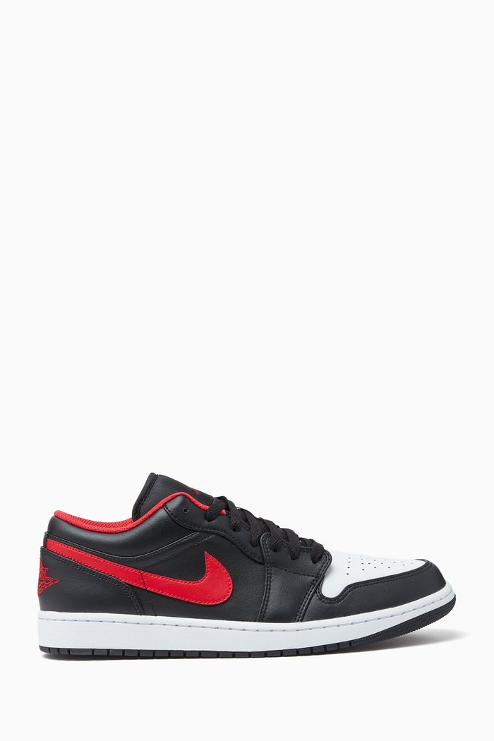 

Air Jordan 1 Low-top Sneakers in Leather, Black