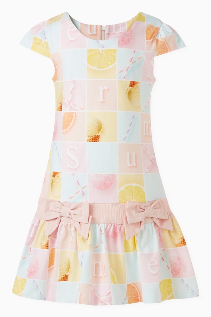 

Sleeveless Chequered Dress in Cotton Stretch, Pink