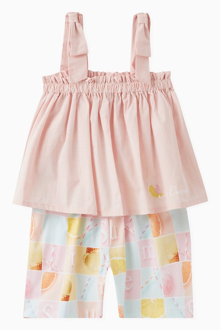 

Top & Shorts Set in Stretch Cotton, Pink