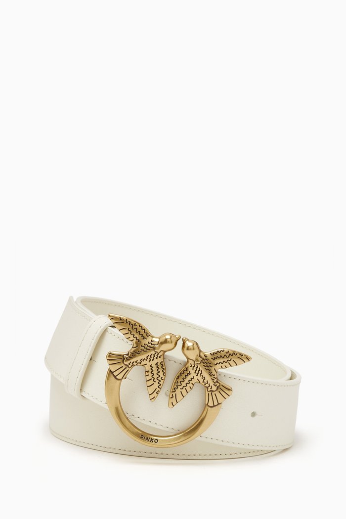 

Love Berry H4 Belt in Leather, White