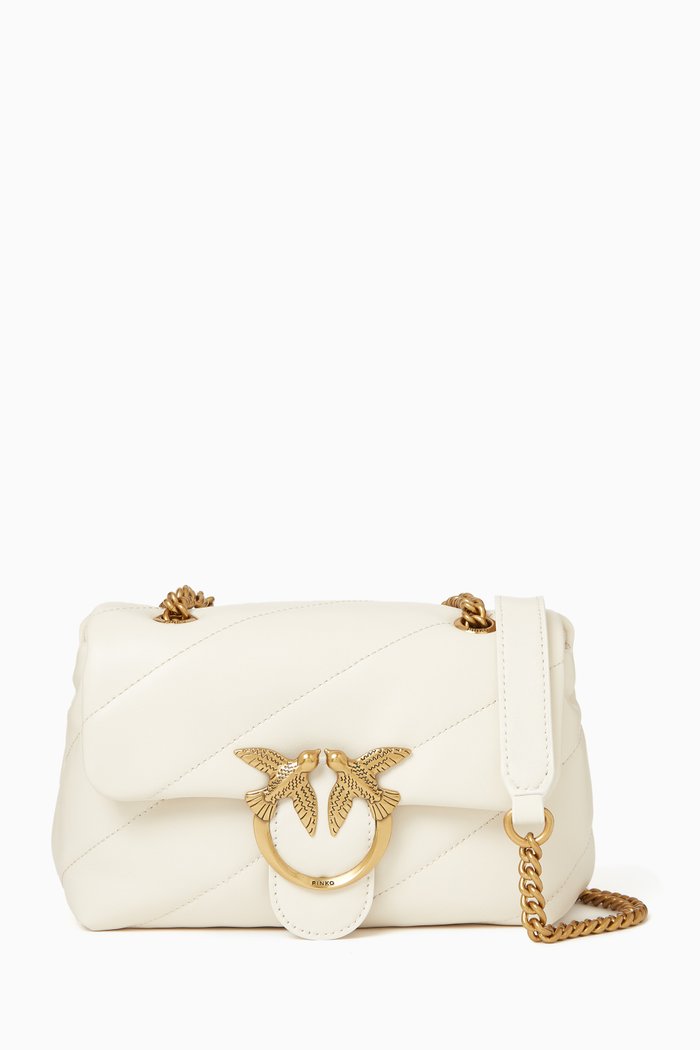 

Mini Love Puff Bag in Maxi Quilted Nappa, White