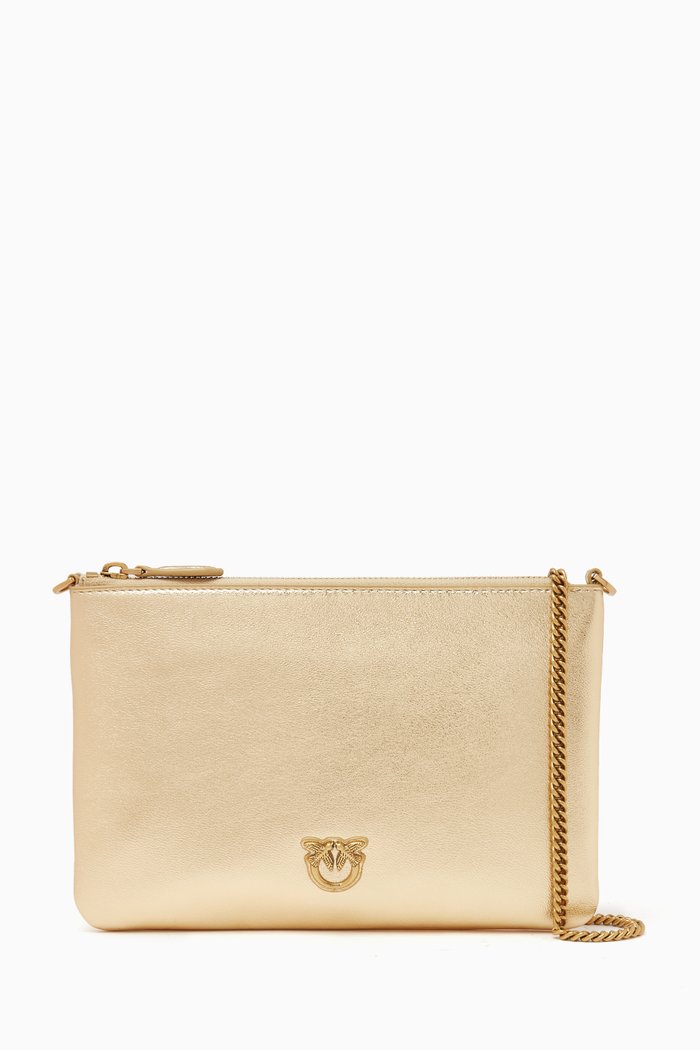

Flat Love Bag in Metallic Nappa, Gold