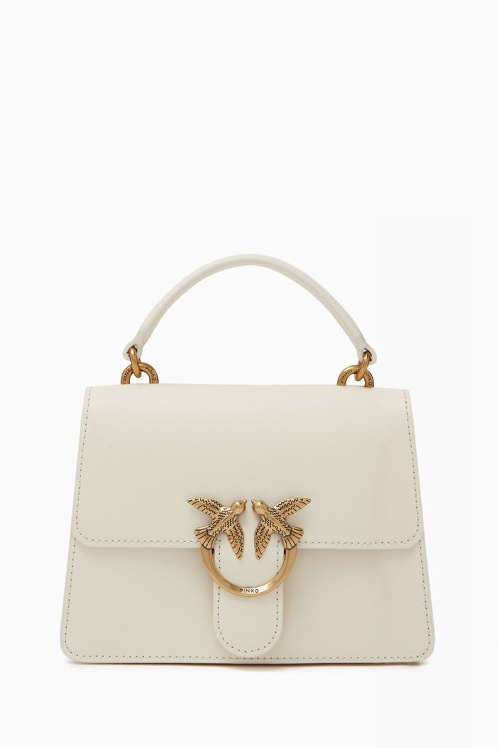 

Mini Love Top Handle Bag in Leather, White