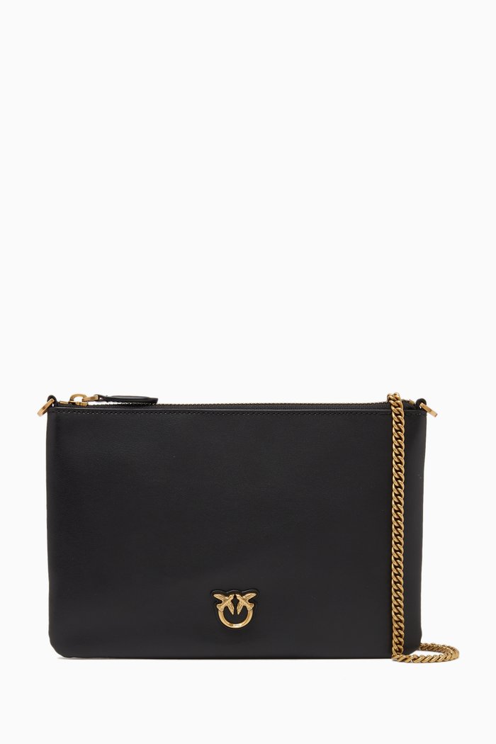 

Flat Love Bag in Leather, Black